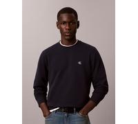 Sweatshirt CALVIN KLEIN JEANS, Herren, Gr. L, schwarz sapphire, Sweatware, Obermaterial: 100% Baumwolle, unifarben, regular fit normal, Rundhals, Bündchen, Sweatshirts Sweatshirt, regular fit, Rundhal