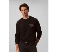 Sweatshirt CALVIN KLEIN JEANS, Herren, Gr. L, schwarz, Sweatware, Obermaterial: 100% Baumwolle, unifarben, regular fit normal, Rundhals, Bündchen, Sweatshirts Sweatshirt, Rundhalsausschnitt, Brustdruc