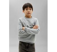 Sweatshirt CALVIN KLEIN JEANS, Jungen, Gr. 14 (164), grau (medium grau heather), Sweatware, Obermaterial: 88% Baumwolle, 12% Polyester, unifarben, regular fit normal, Rundhals, Bündchen, Sweatshirts S