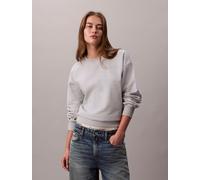 Sweatshirt CALVIN KLEIN JEANS "LS ARCHIVE LOGO FRENCH TERRY RLX", Damen, Gr. XXL (46), grau (history grau heather), Web, Obermaterial: 86% Baumwolle, 14% Polyester, unifarben, regular fit normal, Rund