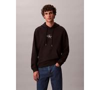 Sweatshirt CALVIN KLEIN JEANS "LS EU 350TERRY MICRO MONOLOGO HO", Herren, Gr. S, schwarz, Sweatware, Obermaterial: 100% Baumwolle, unifarben, regular fit normal, Rundhals, eingesetzt Bündchen, Sweatsh
