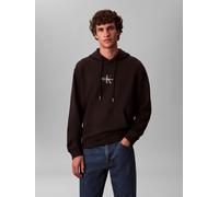 Sweatshirt CALVIN KLEIN JEANS "LS EU 350TERRY MICRO MONOLOGO HO", Herren, Gr. S, schwarz, Sweatware, Obermaterial: 100% Baumwolle, unifarben, regular fit normal, Rundhals, eingesetzt Bündchen, Sweatsh