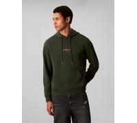 Sweatshirt CALVIN KLEIN JEANS "LS EU 350TERRY MICRO MONOLOGO HO", Herren, Gr. XL, grün (sycamore), Sweatware, Obermaterial: 100% Baumwolle, regular fit normal, Rundhals, eingesetzt Bündchen, Sweatshir