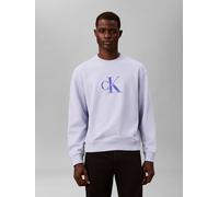 Sweatshirt CALVIN KLEIN JEANS "LS EU 350TERRY MONOLOGO CN SWTSH", Herren, Gr. XL, casual blau, Sweatware, Obermaterial: 100% Baumwolle, oversize normal, Rundhals, eingesetzt Bündchen, Sweatshirts Swea