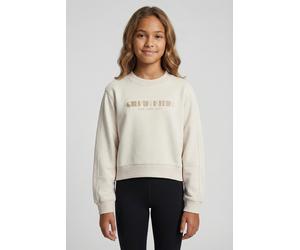 Sweatshirt CALVIN KLEIN JEANS, Mädchen, Gr. 16 (176), beige (weißcap gray), Sweatware, Obermaterial: 100% Baumwolle, unifarben, regular fit normal, Rundhals, eingesetzt Bündchen, Sweatshirts Sweatshir
