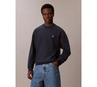 Sweatshirt CALVIN KLEIN JEANS "PRMM TRRY MNGRM CN S", Herren, Gr. XXL, blau (schwarz sapphire), Sweatware, Obermaterial: 86% Baumwolle, 14% Polyester, unifarben, regular fit normal, Rundhals, eingeset