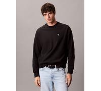 Sweatshirt CALVIN KLEIN JEANS "PRMM TRRY MNGRM CN S", Herren, Gr. XXL, schwarz, Sweatware, Obermaterial: 86% Baumwolle, 14% Polyester, unifarben, casual, regular fit normal, Rundhals, Langarm eingeset