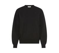 Sweatshirt CALVIN KLEIN JEANS "RELAXED MONOGRAM FRENCH TERRY", Damen, Gr. L, schwarz, Sweatware, Obermaterial: 100% Baumwolle, unifarben, relaxed fit taillenbedeckt, Rundhals, eingesetzt Rippbündchen,