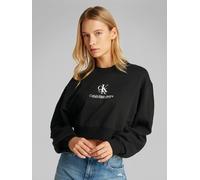 Calvin Klein Damen Sweatshirt Shadow Graphic Crewneck Cropped, Schwarz (Ck Black), XL