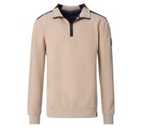 Casa Moda Sweatshirt Half-Zip Beige Größe XL
