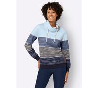 Sweatshirt CASUAL LOOKS, Damen, Gr. 44, blau (marine, hellblau, bedruckt), 50% Baumwolle, 50% Polyester, gemustert, gestreift, mehrfarbig, meliert, Sweatshirts Sweatshirt (35946269-44) marine, hellbla