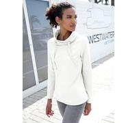 Sweatshirt CASUAL LOOKS, Damen, Gr. 44, weiß (wollweiß), 100% Baumwolle, Meliert:70% Baumwolle, 30% Polyester, unifarben, Sweatshirts Sweatshirt (49495966-44) wollweiß