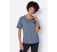 Sweatshirt CASUAL LOOKS, Damen, Gr. 46, blau (taubenblau), 100% Baumwolle, unifarben, Rundhals, Sweatshirts Sweatshirt (44113035-46) taubenblau