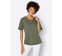 Sweatshirt CASUAL LOOKS, Damen, Gr. 54, grün (khaki), 100% Baumwolle, unifarben, Rundhals, Sweatshirts Sweatshirt (25618866-54) khaki