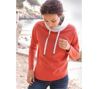 Sweatshirt CASUAL LOOKS, Damen, Gr. 54, terra, hellgrau, 100% Baumwolle, gemustert, mehrfarbig, unifarben, Sweatshirts Sweatshirt (63242403-54) terra, hellgrau