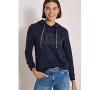 Sweatshirt CECIL, Damen, Gr. 3XL (48), blau (urban dunkelblau), Sweatware, 54% Polyester, 46% Baumwolle, unifarben, comfort fit, ohne Ausschnitt, Bündchen, Sweatshirts Sweatshirt, mit Rippstrick (2502