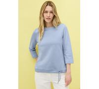 Sweatshirt CECIL, Damen, Gr. L (42), blau (mountain blau), Sweatware, Obermaterial: 65% Baumwolle, 35% Polyester, unifarben, casual, bequem hüftbedeckend, Rundhals, Halbarm, Sweatshirts, mit elastisch