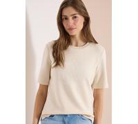 Sweatshirt CECIL, Damen, Gr. L (42), pearl beige, Sweatware, 80% Viskose, 15% Polyester, 5% Elasthan, bedruckt, comfort fit, Rundhals, abgesteppt, Sweatshirts Sweatshirt, Rundhalsausschnitt (11068143-
