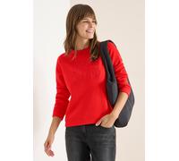 Sweatshirt CECIL, Damen, Gr. L (42), pumkin orange, Web, 54% Polyester, 46% Baumwolle, unifarben, normal, Rundhals, elastischer Bund, Sweatshirts Sweatshirt, Mit Stickerei (89709662-L) pumkin orange