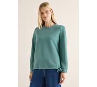 Sweatshirt CECIL, Damen, Gr. L42, jewel grün, Sweatware, 95% Polyester, 5% Elasthan, unifarben, normal, Rundhals, abgesteppt, Sweatshirts, mit Tunnelzug am Saum (63082501-L) jewel grün