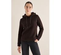 Sweatshirt CECIL, Damen, Gr. M (40), braun (tartufo braun), Web, 60% Baumwolle, 40% Polyester, unifarben, normal, ohne Ausschnitt, Rippbündchen, Sweatshirts Sweatshirt, mit Kapuze mit Tunnelzugband (4