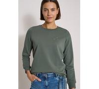 Sweatshirt CECIL, Damen, Gr. M (40), dried olive grün, Sweatware, 65% Baumwolle, 35% Polyester, unifarben, comfort fit, Rundhals, Bündchen, Sweatshirts Sweatshirt, mit Elastiksaum und Tunnelzug (71129