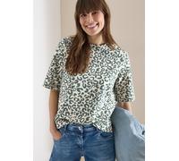 Sweatshirt CECIL, Damen, Gr. M (40), macadamia beige, Web, 88% Baumwolle, 12% Polyester, comfort fit, Rundhals, abgesteppt, Sweatshirts Sweatshirt, Rundhalsausschnitt (48996024-M) macadamia beige