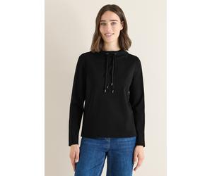 Sweatshirt CECIL, Damen, Gr. M (40), schwarz, Sweatware, 56% Polyester, 44% Viskose, comfort fit, ohne Ausschnitt, normaler Saum, Sweatshirts Sweatshirt, mit Glitzer-Detail (22956325-M) schwarz