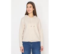 Sweatshirt CECIL, Damen, Gr. XL (44), beige (pearl beige), Sweatware, 55% Polyester, 43% Viskose, 2% Elasthan, unifarben, comfort fit, ohne Ausschnitt, Bündchen, Sweatshirts Sweatshirt, mit gerafftem