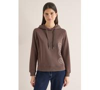 Sweatshirt CECIL, Damen, Gr. XL (44), braun (urban taupe), Web, 55% Baumwolle, 45% Polyester, unifarben mit Farbeinsatz, comfort fit, ohne Ausschnitt, Rippbündchen, Sweatshirts Sweatshirt, im Hoodie-S