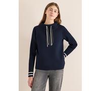 Cecil Damen Sweatshirt mit Strickärmeln – Blau – Gr. XL (44) – 86% Baumwolle, elastischer Bund
