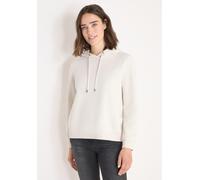 Sweatshirt CECIL, Damen, Gr. XL (44), weiß (light greige), Sweatware, 54% Polyester, 46% Baumwolle, unifarben, normal, ohne Ausschnitt, Rippbündchen, Sweatshirts Sweatshirt, Mit Stickerei (22178857-XL