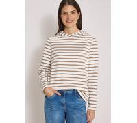 Sweatshirt CECIL, Damen, Gr. XS (36), beige (natural taupe), Web, 65% Baumwolle, 35% Polyester, gestreift, normal, ohne Ausschnitt, abgesteppt, Sweatshirts Sweatshirt, im Streifendesign (69570265-XS)