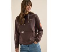 Sweatshirt CECIL, Damen, Gr. XS (36), macchiato braun, Sweatware, Obermaterial: 55% Baumwolle, 45% Polyester. Futter: 50% Baumwolle, 50% Polyester, bedruckt, regular fit normal, ohne Ausschnitt, Bündc