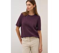 Sweatshirt CECIL, Damen, Gr. XS (36), rot (mulberry rot), Sweatware, Obermaterial: 48% Viskose, 45% Polyester, 7% Elasthan, unifarben, hüftbedeckend, Rundhals, Sweatshirts Sweatshirt, kurzarm, mit Run