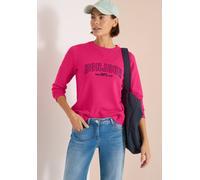Sweatshirt CECIL, Damen, Gr. XXL (46), beetroot pink, Web, 100% Baumwolle, bedruckt, comfort fit, Rundhals, Rippbündchen, Sweatshirts Sweatshirt, aus reiner Baumwolle (16176265-XXL) beetroot pink