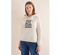 Sweatshirt CECIL, Damen, Gr. XXL (46), beige (pearl beige meliert), Sweatware, 54% Polyester, 46% Baumwolle, bedruckt, comfort fit, ohne Ausschnitt, Rippbündchen, Sweatshirts Sweatshirt, mit Kapuze (8