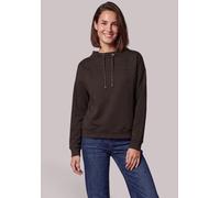 Sweatshirt CECIL, Damen, Gr. XXL (46), braun (truffle braun), Sweatware, 80% Baumwolle, 20% Polyester, unifarben, normal, hoch geschlossener Ausschnitt, Rippbündchen, Sweatshirts Sweatshirt, mit Stehk