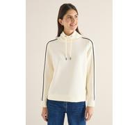 Sweatshirt CECIL, Damen, Gr. XXL (46), creamy weiß, Sweatware, 54% Polyester, 39% Viskose, 7% Elasthan, unifarben, comfort fit, hoch geschlossener Ausschnitt, elastischer Bund, Sweatshirts Sweatshirt,