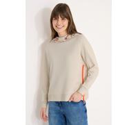 Cecil Sweatshirt im Hoodie-Style mit Zipper-Details Damen Pearl Beige XXL