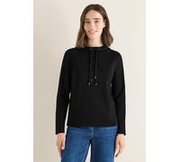 Sweatshirt CECIL, Damen, Gr. XXL (46), schwarz, Sweatware, 56% Polyester, 44% Viskose, comfort fit, ohne Ausschnitt, normaler Saum, Sweatshirts Sweatshirt, mit Glitzer-Detail (22956325-XXL) schwarz