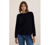 CECIL Strukturmuster Sweatshirt urban Dark Blue XXL