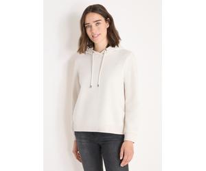 Sweatshirt CECIL, Damen, Gr. XXL (46), weiß (light greige), Sweatware, 54% Polyester, 46% Baumwolle, unifarben, normal, ohne Ausschnitt, Rippbündchen, Sweatshirts Sweatshirt, Mit Stickerei (22178857-X