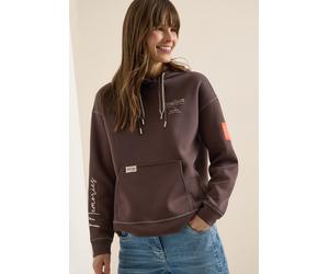 Sweatshirt CECIL, Herren, Gr. L (42), macchiato braun, Web, 55% Baumwolle, 45% Polyester, unifarben mit Farbeinsätzen, comfort fit, ohne Ausschnitt, Rippbündchen, Sweatshirts Sweatshirt, mit Kapuze (3