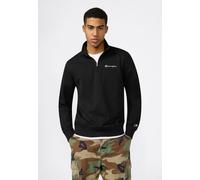 Sweatshirt CHAMPION "ICONS CONTRAST Terry Half Zip Sweatshirt", Herren, Gr. L, schwarz (nbk), Sweatware, Obermaterial: 70% Baumwolle, 30% Polyester, unifarben, Basic hüftbedeckend, Rundhals, Rippbündc