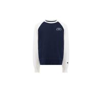 Sweatshirt CHAMPION "ICONS Loose Fit Terry Crewneck Sweashirt", Mädchen, Gr. XL (164/170), blau (nny, egt), Obermaterial: 73% Baumwolle, 27% Polyester, normal, Rundhals, Sweatshirts Sweatshirt, mit Ru