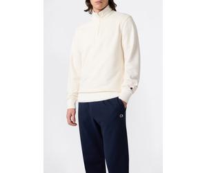 Sweatshirt CHAMPION "ICONS TONAL Half Zip Sweatshirt", Herren, Gr. S, weiß (egt), Obermaterial: 70% Baumwolle, 30% Polyester, normal, Rundhals, Sweatshirts Sweatshirt, mit halbem Reißverschluss, aus B