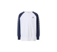 Sweatshirt CHAMPION "Sports-inspired Terry Hoodie with Tape detailing", Jungen, Gr. XXL (176), weiß (wht, nava), Obermaterial: 73% Baumwolle, 27% Polyester, Sweatshirts Sweatshirt, für Kinder, sportli
