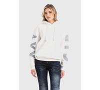 Sweatshirt CIPO & BAXX "HOODIE SWEATSHIRT", Damen, Gr. S, beige (ecru), 70% Baumwolle, 30% Polyester, bedruckt, Basic, regular fit normal, Sweatshirts Sweatshirt, modisches Design mit hohem Tragekomfo