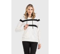 Sweatshirt CIPO & BAXX "HOODIE SWEATSHIRT", Damen, Gr. XL, beige (ecru), 80% Baumwolle, 15% Polyester, 5% Elasthan, bedruckt, Basic, regular fit normal, Sweatshirts Sweatshirt, Ein Must-have für deine